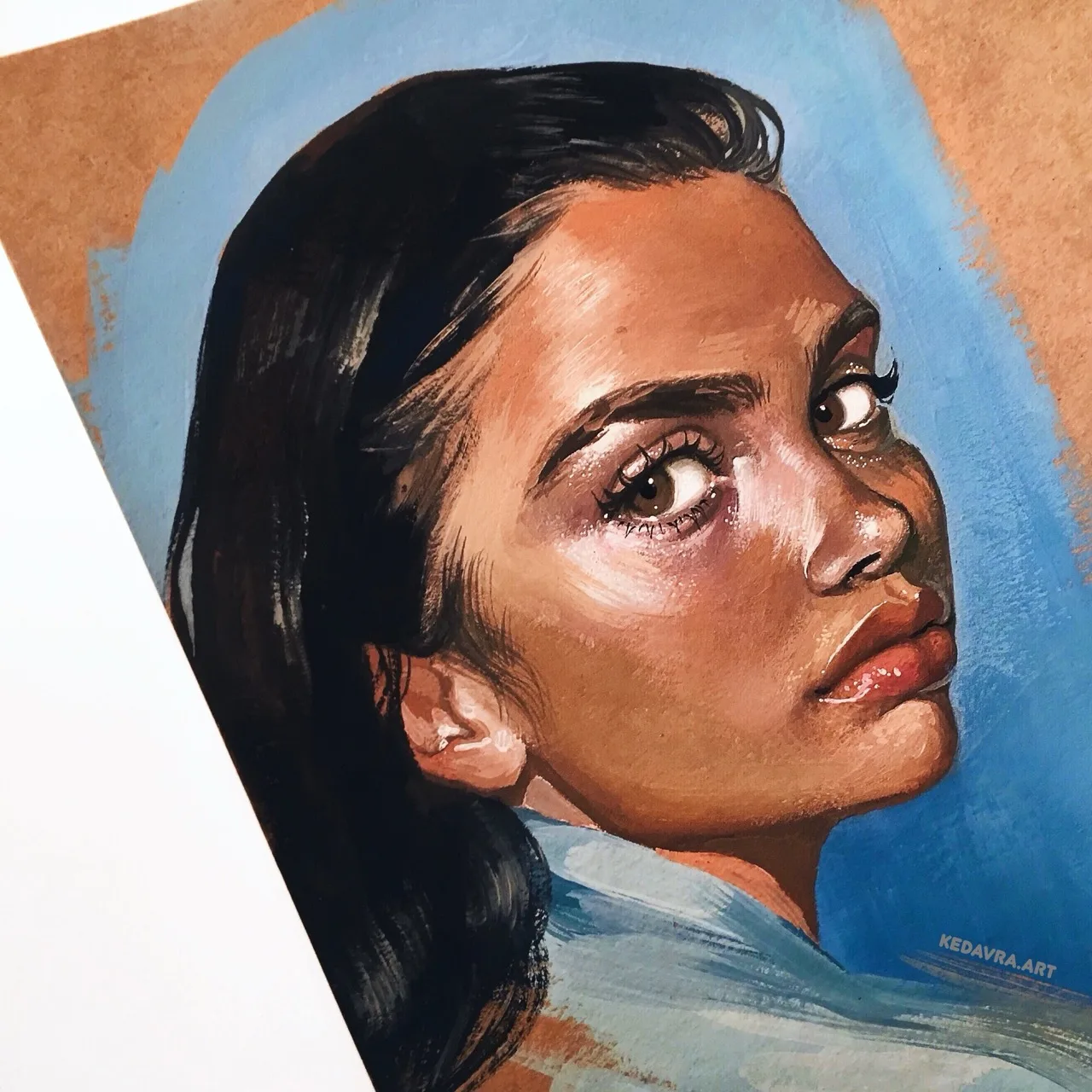 Portrait on a blue background