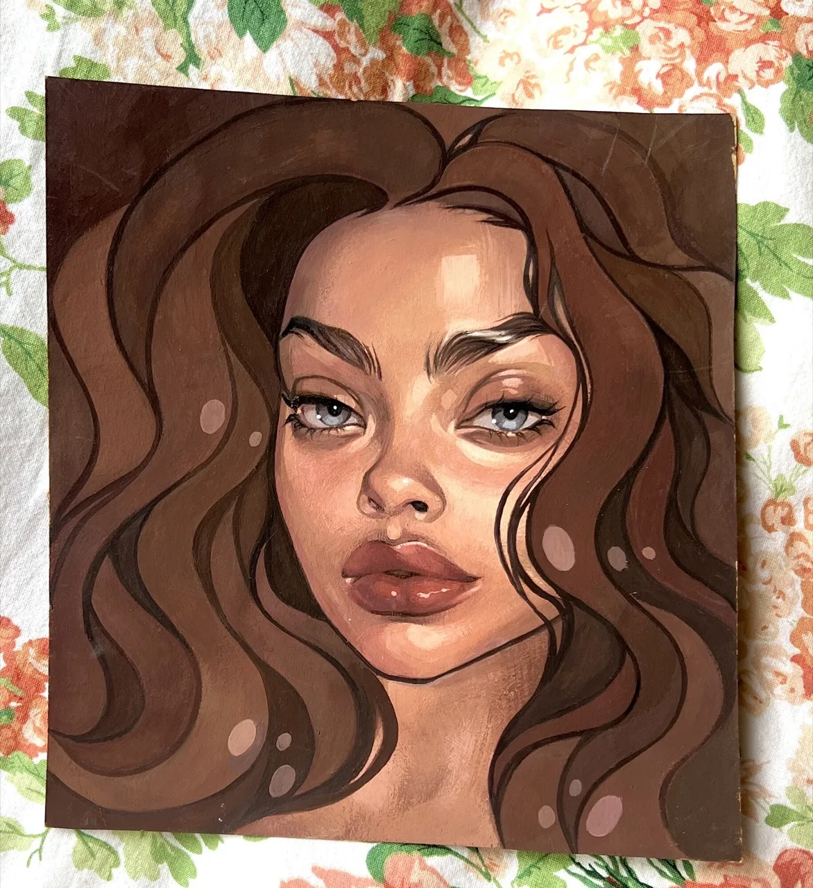 Brown-haired portrait painting